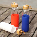 Factory Customization Hot Sale High Quality Heat-Resistant Bamboo Lid Glass Water Bottle